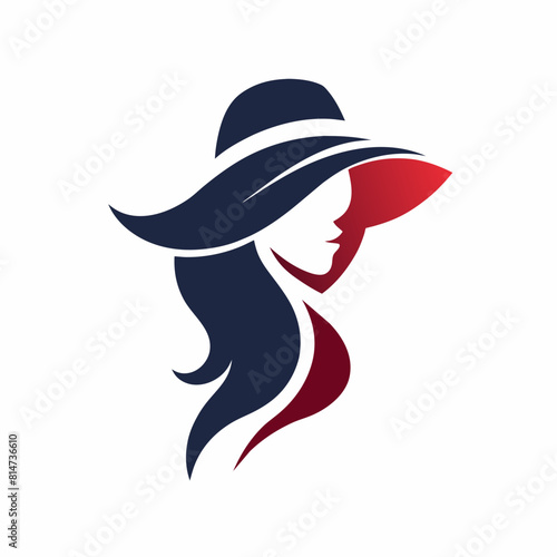 Women hat fashion logo vector art illustration