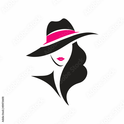 Women hat fashion logo vector art illustration
