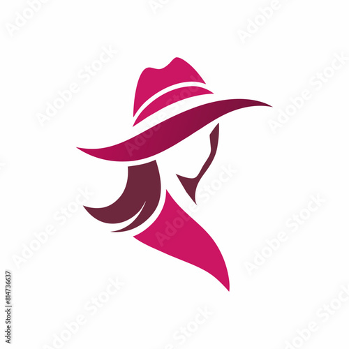 Modern Women hat fashion logo vector art illustration