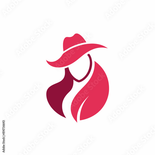 Modern Women hat fashion logo vector art illustration