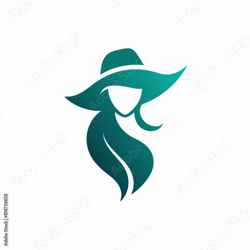 Women hat fashion logo vector art illustration