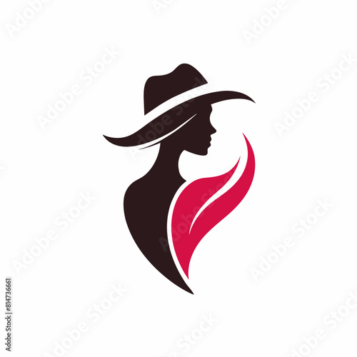 Women hat fashion logo vector art illustration