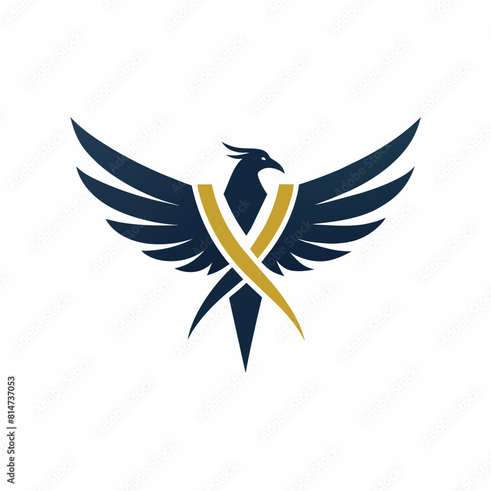Creative law firm vector art illustration with an Eagle icon logo design.
