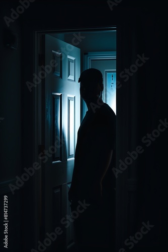 Silent Observer: A Mysterious Silhouette at the Door