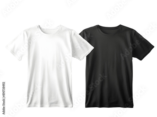 pair of two T shits white and black PNG