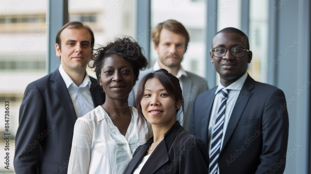 A professional team with ethnic diversity in a corporate environment, suits, shirts, ties. A professional team with ethnic diversity in a corporate environment, suits, shirts, ties.