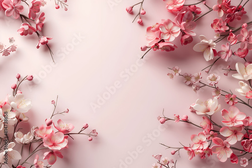Frame of beautiful flowers with place for text