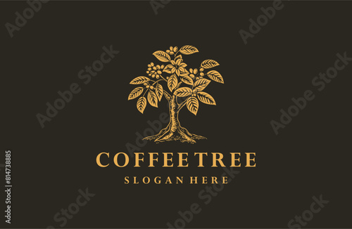 Coffee tree logo icon design template vector illustration