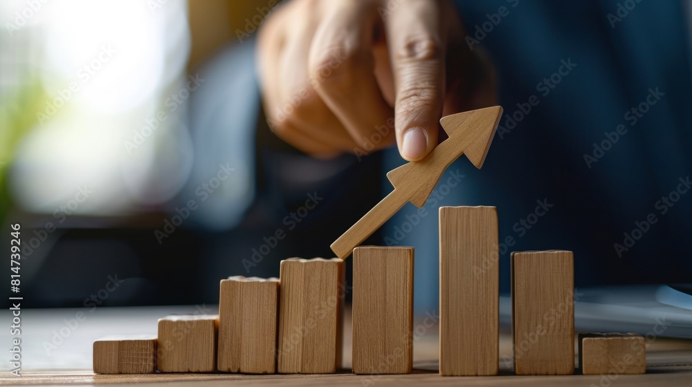 Business growth, business improvement or success concept, progress or development concept, future growth plan arrow graph generative AI Business growth, business improvement or success concept, progress or development concept, future growth plan arrow graph generative AI