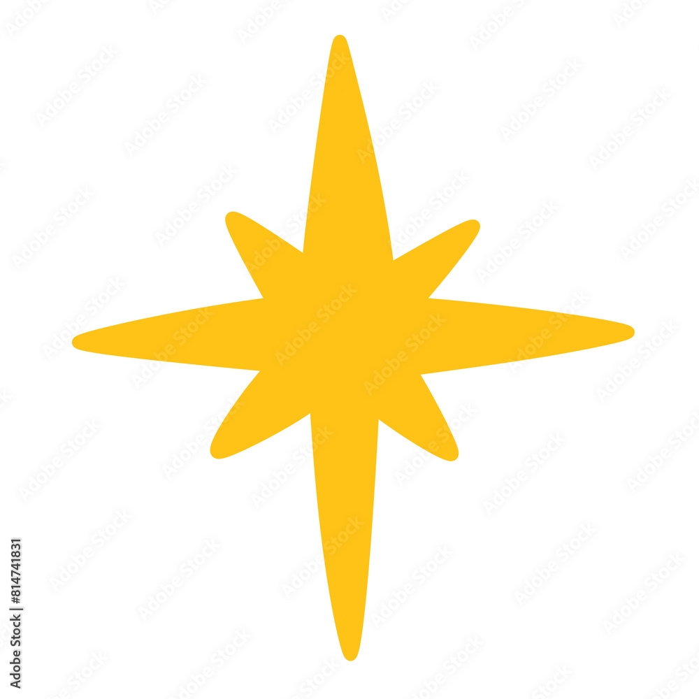 Obraz premium Flash sparkle flat star icon.