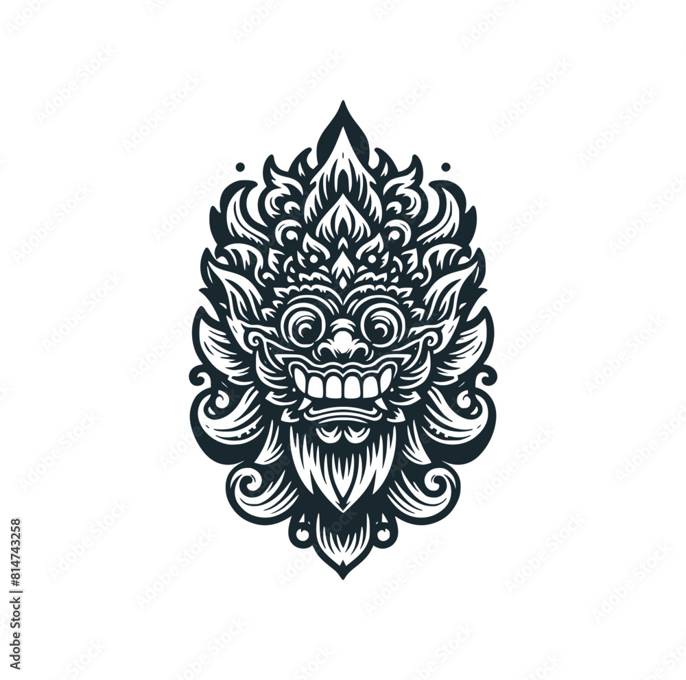 barong, balinese, art, illustration, culture, symbol, bali, asia, drawing, vector, indonesia, traditional, background, design, temple, indonesian, asian, tourism, mask, travel, line, religion, hand, g