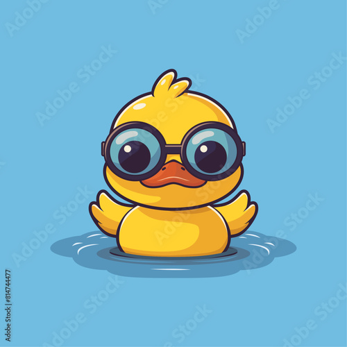 duck swimming cute illustrations