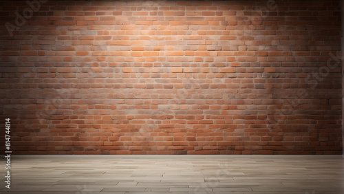 Brick wall with wooden floor background