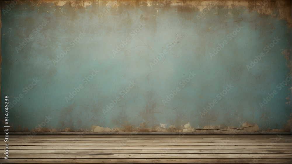Old grungy wall with wooden floor backdrop Old grungy wall with wooden floor backdrop