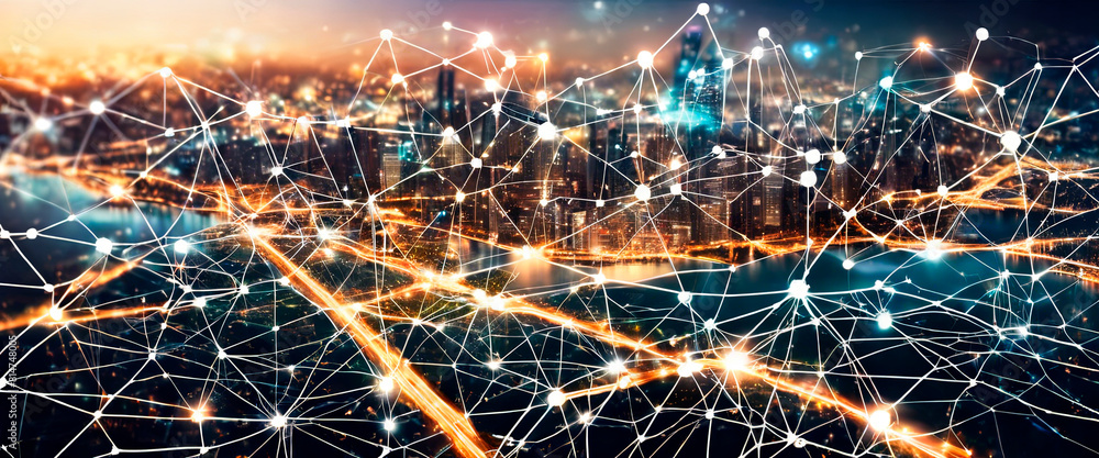 Smart city with connecting network and internet of. Smart city with connecting network and internet of.