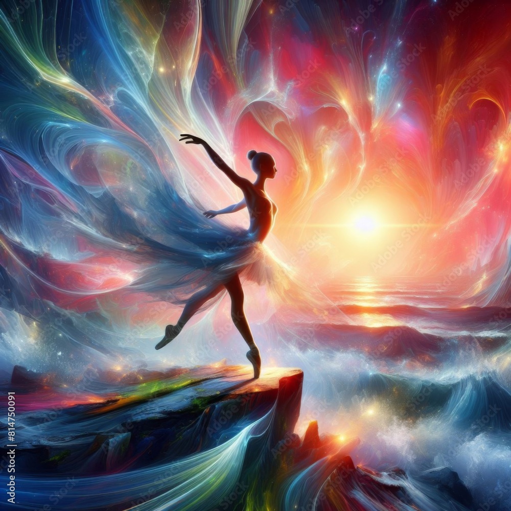 Ballerina and the sea abstracted Ballerina and the sea abstracted