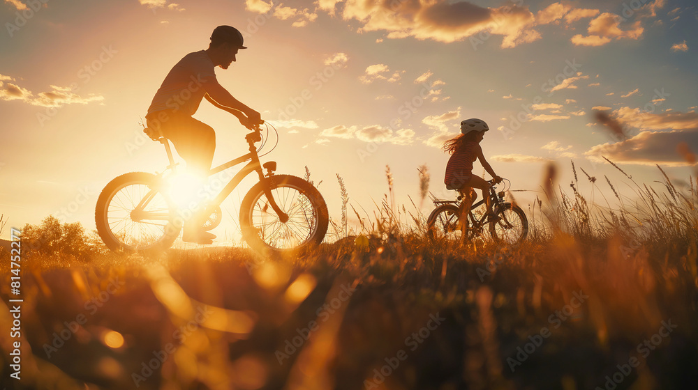 Obraz premium person riding a bike in the park