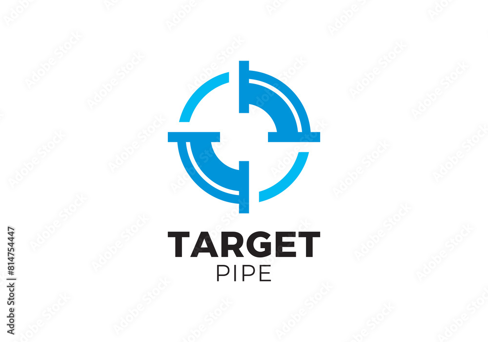 pipe with target logo. plumbing service symbol icon design pipe with target logo. plumbing service symbol icon design