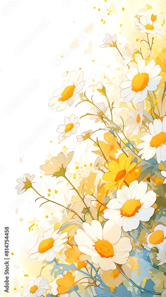 Romantic floral background with flowers and leaves. Floral background Romantic floral background with flowers and leaves. Floral background