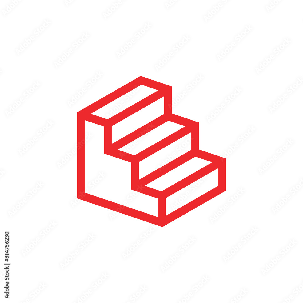 red stairs icon logo vector for branding logo, icon logo, etc red stairs icon logo vector for branding logo, icon logo, etc