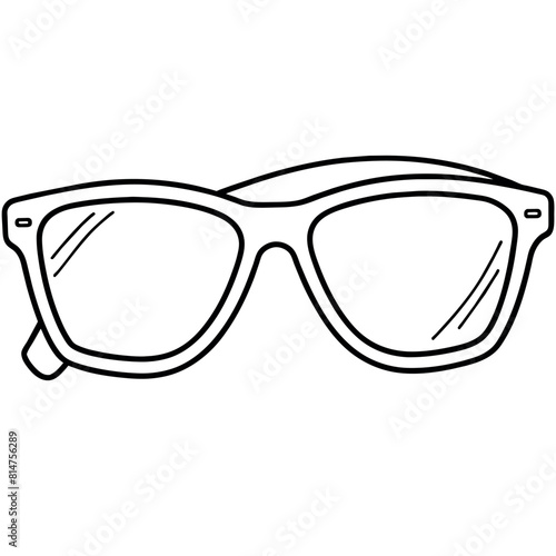 Sunglasses outline coloring book page line art illustration digital drawing