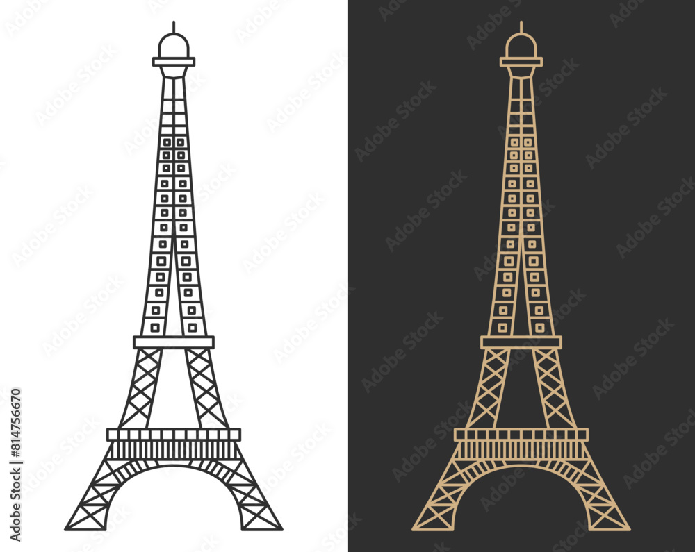 Fototapeta premium Paris architecture line skyline illustration