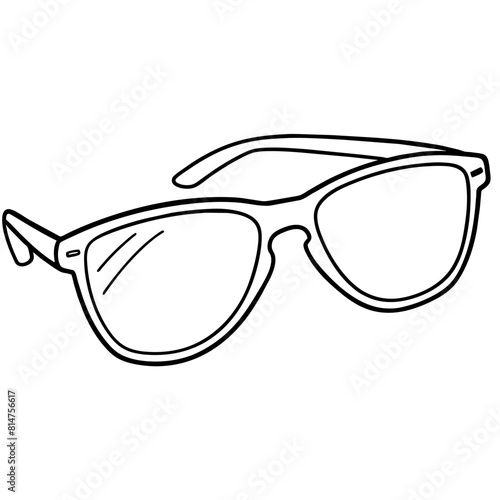 Sunglasses outline coloring book page line art illustration digital drawing