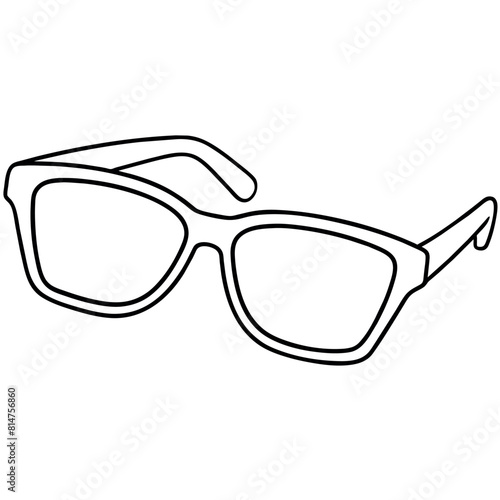 Sunglasses outline coloring book page line art illustration digital drawing