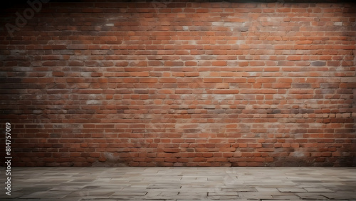 Old red brick wall with no objects photo