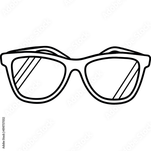 Sunglasses outline coloring book page line art illustration digital drawing