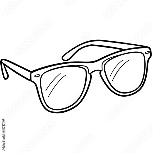 Sunglasses outline coloring book page line art illustration digital drawing