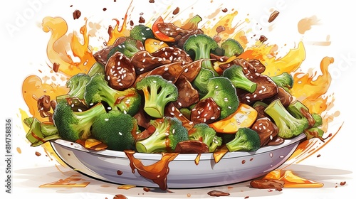 Beef and broccoli stir-fry with a savory sauce