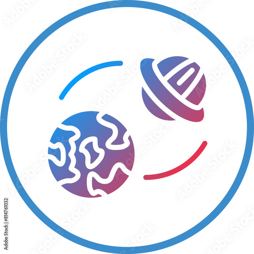 Vector Design UFO Earth Icon Style