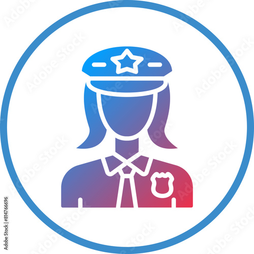 Vector Design Lady Police Icon Style