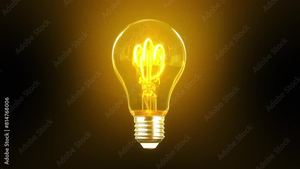 glowing light bulb on black background, new idea innovation glowing light bulb on black background, new idea innovation