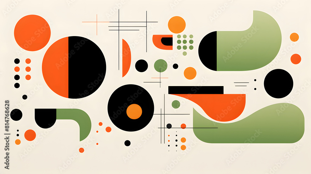 Obraz premium illustration with orange green and black shapes design poster background