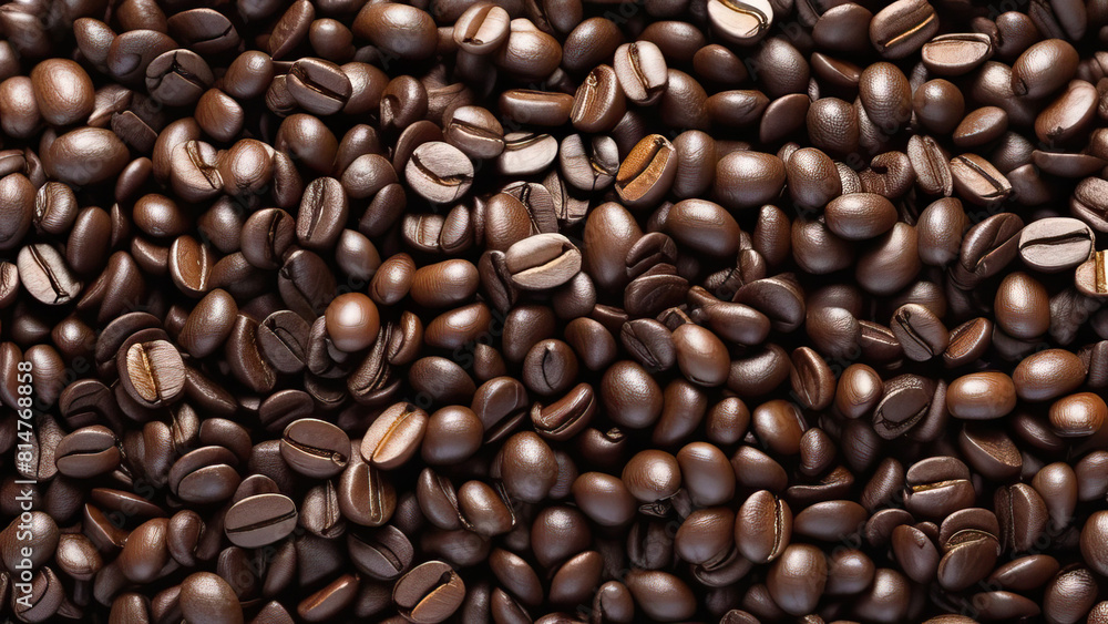 Obraz premium Top-Down View of Coffee Beans: A Stunning Perspective