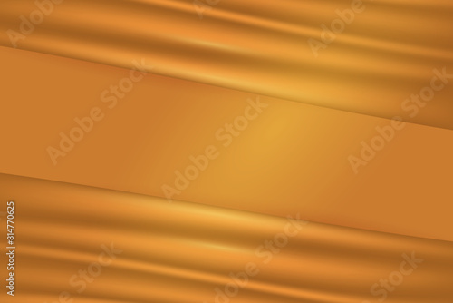 Vector texture of silk, satin, drapery fabric on luxurious background. Portiere, curtain of golden color
