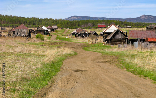 The old village of Aleksandrovka on the Yuryuzan River, Katav-Ivanovo district, Chelyabinsk region, eco-village photo