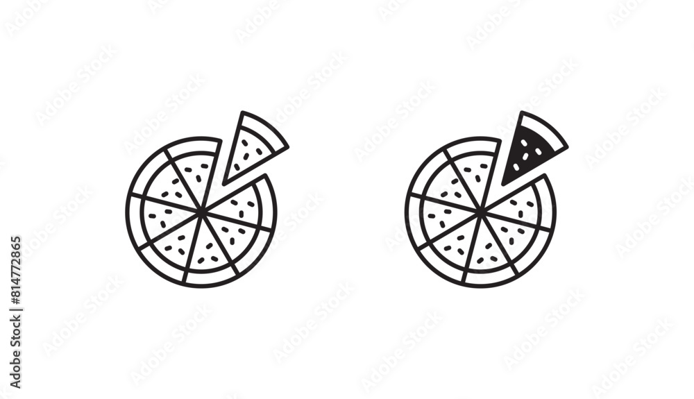 Fototapeta premium Pizza icon design with white background stock illustration
