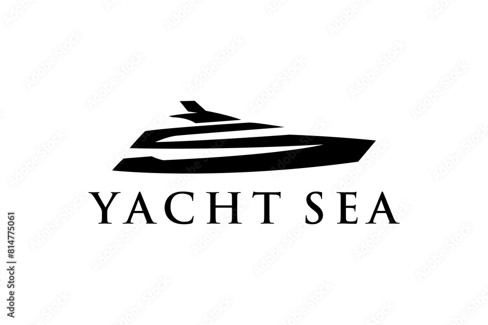 yacht transportation ship logo illustration silhouette yacht transportation ship logo illustration silhouette