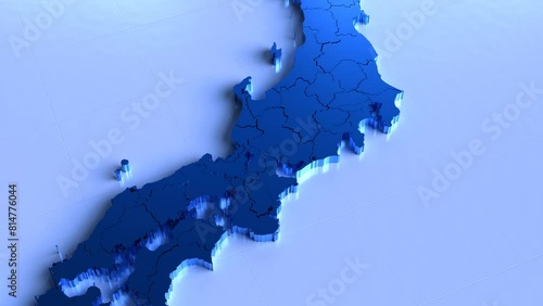 日本列島の模型　3dレンダリング