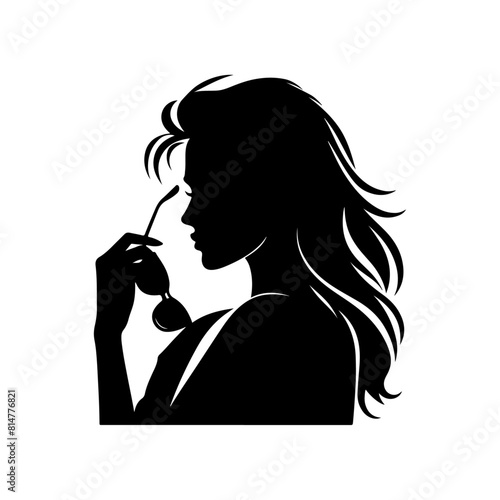 Attitude woman simple minimal vector black color silhouette