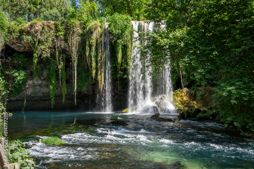 Long exposure image of Duden Waterfall located in Antalya Turkey