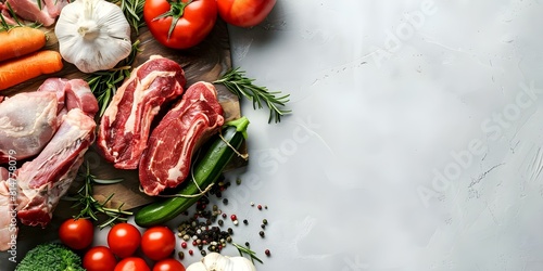 Convenient Food Delivery Service for Meat and Vegetables: Bringing Safety to Your Kitchen. Concept Convenient Delivery, Meat, Vegetables, Safety, Kitchen photo