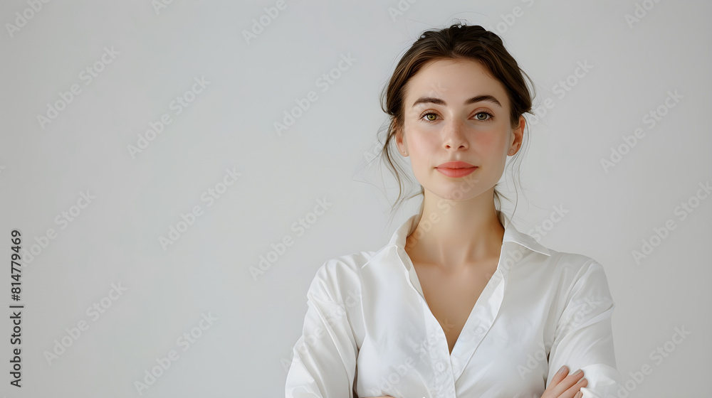 Light background, minimalist, with a photo of a businesswoman. Background for presentation. Concept of entrepreneurship, success and female empowerment. Space for text, information and content. Light background, minimalist, with a photo of a businesswoman. Background for presentation. Concept of entrepreneurship, success and female empowerment. Space for text, information and content.