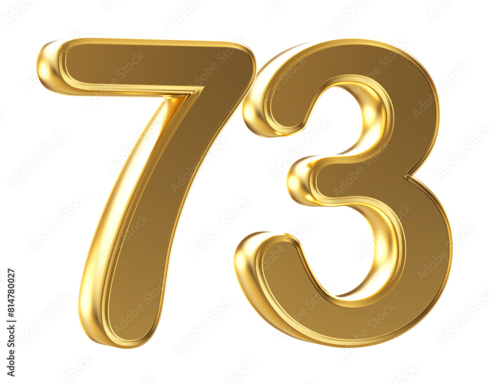 3d gold number 73 3d gold number 73