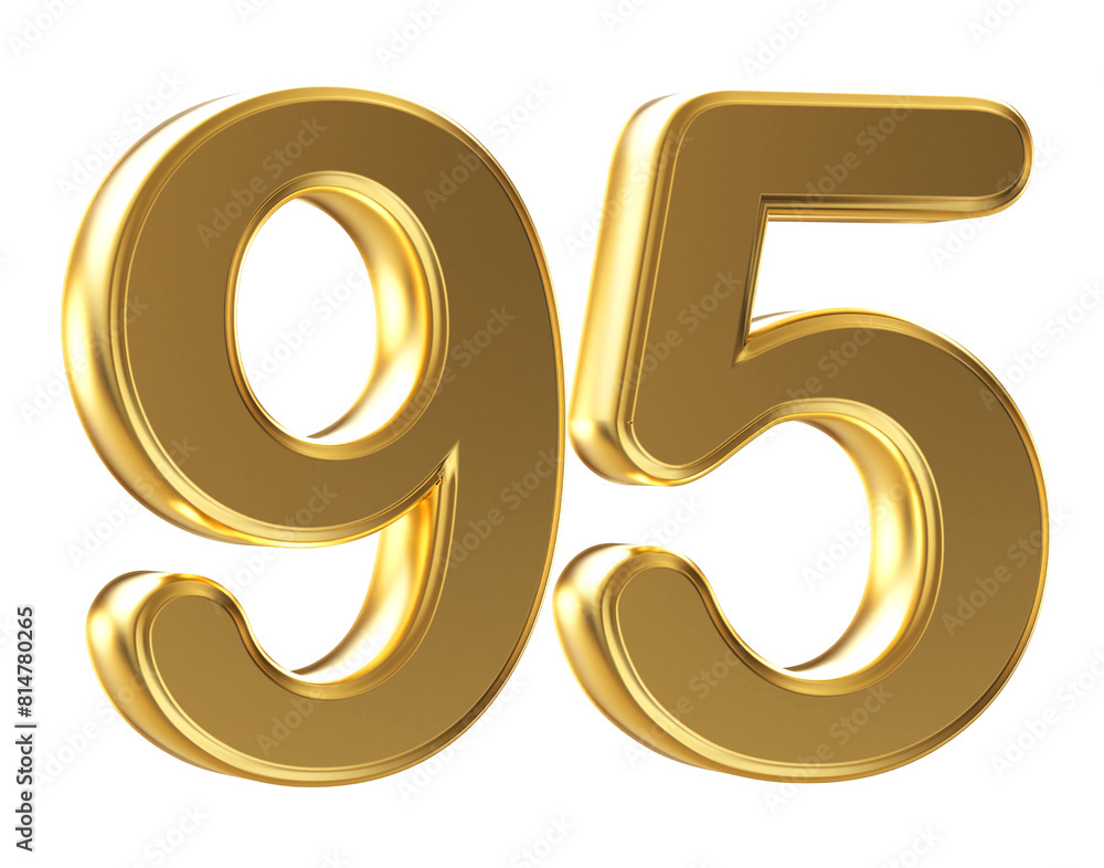 3d gold number 95 3d gold number 95