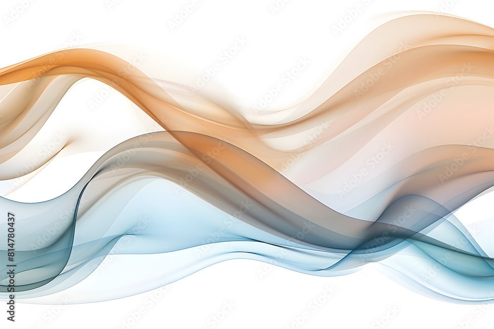 Abstract wave of color in dark brown, blue and beige colors on white background, vector illustration, smoke waves Abstract wave of color in dark brown, blue and beige colors on white background, vector illustration, smoke waves