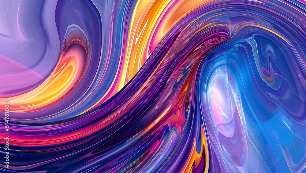Vibrant colorful abstract background with wavy lines and shapes, 3D rendering illustration of a colorful gradient with curved lines and swirls for design elements, in the style of purple pink and blue Vibrant colorful abstract background with wavy lines and shapes, 3D rendering illustration of a colorful gradient with curved lines and swirls for design elements, in the style of purple pink and blue